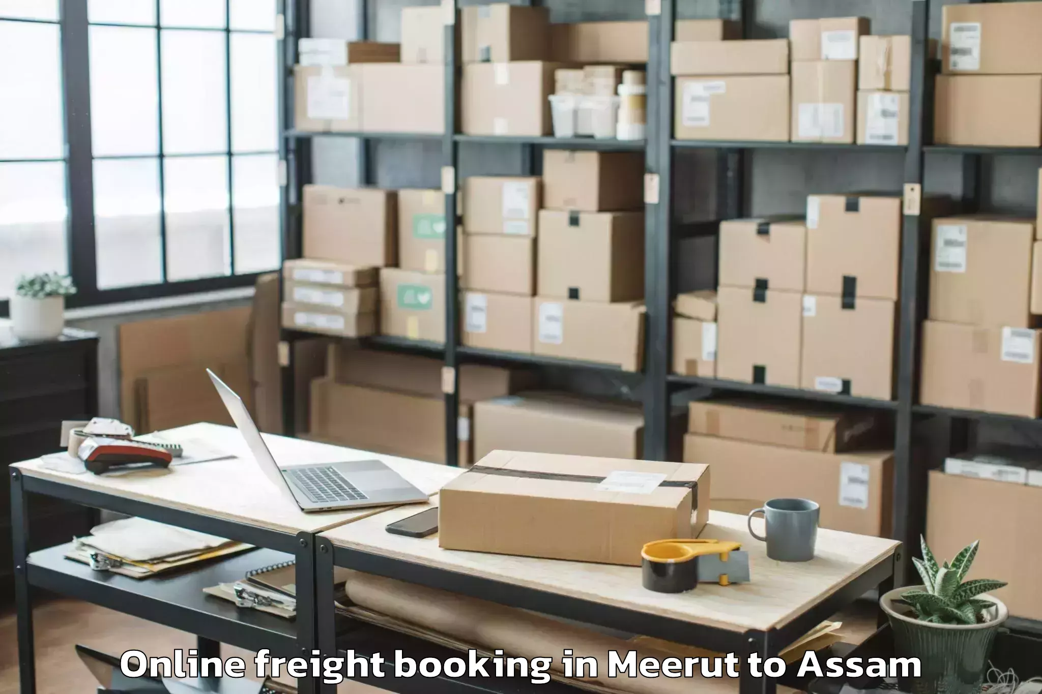 Affordable Meerut to Moranha Online Freight Booking